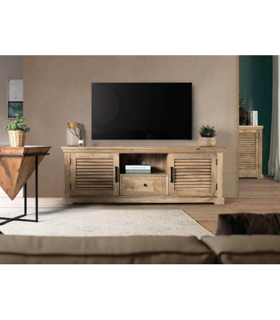 MUEBLE DE TV MADERA MACIZA DE MANGO NATURAL MDMHOGAR