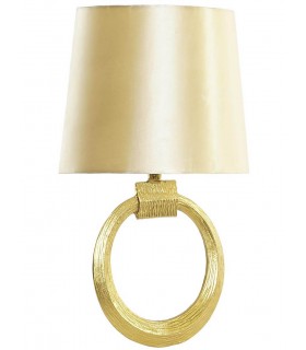 APLIQUE DE PARED METAL DORADO PANTALLA TEXTIL A JUEGO MDMHOGAR