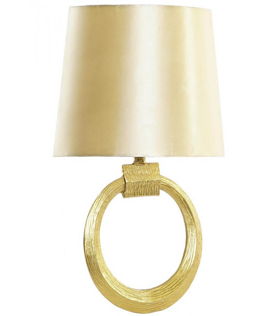 APLIQUE DE PARED METAL DORADO PANTALLA TEXTIL A JUEGO MDMHOGAR