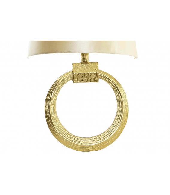 APLIQUE DE PARED METAL DORADO PANTALLA TEXTIL A JUEGO MDMHOGAR