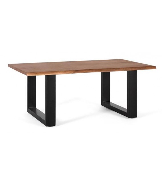 MESA DE CENTRO MADERA DE ACACIA Y METAL MDMHOGAR