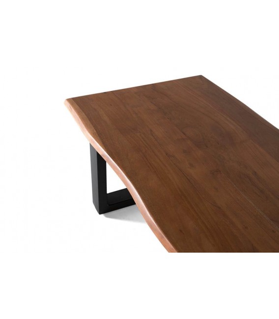 MESA DE CENTRO MADERA DE ACACIA Y METAL MDMHOGAR
