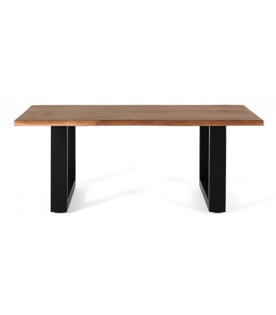 MESA DE CENTRO MADERA DE ACACIA Y METAL MDMHOGAR
