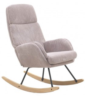 MECEDORA SILLON DE LACTANCIA TAPIZADO COLOR LAVANDA MADERA NATURAL