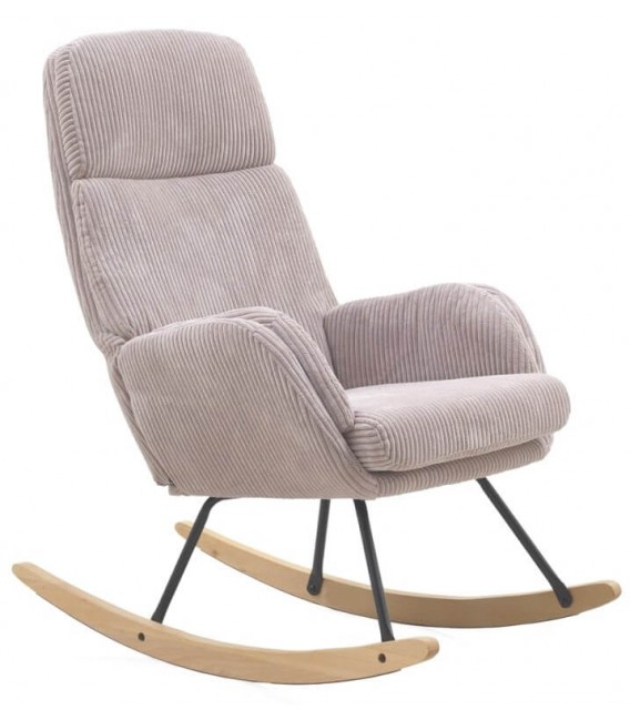 MECEDORA SILLON DE LACTANCIA TAPIZADO COLOR LAVANDA MADERA NATURAL