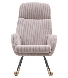 MECEDORA SILLON DE LACTANCIA TAPIZADO COLOR LAVANDA MADERA NATURAL