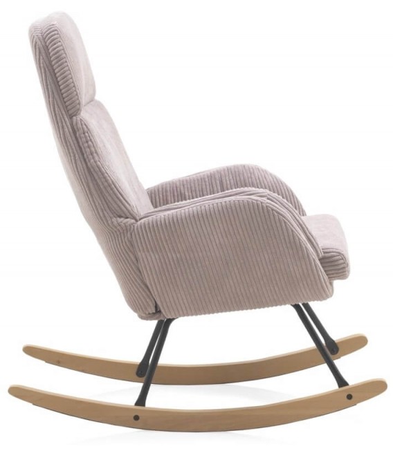 MECEDORA SILLON DE LACTANCIA TAPIZADO COLOR LAVANDA MADERA NATURAL