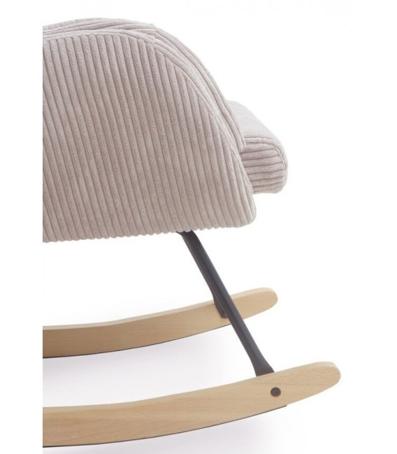 MECEDORA SILLON DE LACTANCIA TAPIZADO COLOR LAVANDA MADERA NATURAL