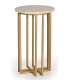 MESITA AUXILIAR PEQUEÑA MARMOL BLANCO METAL DORADO