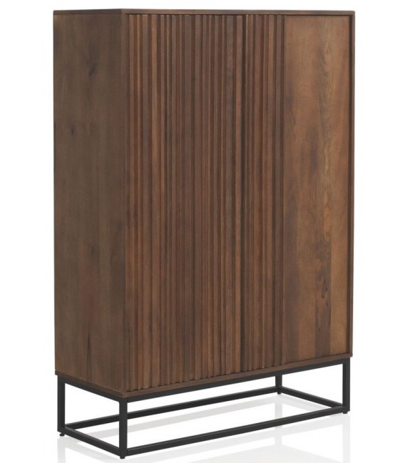 ARMARIO  MADERA MAGO NOGAL METAL NEGRO ESTILO INDUSTRIAL