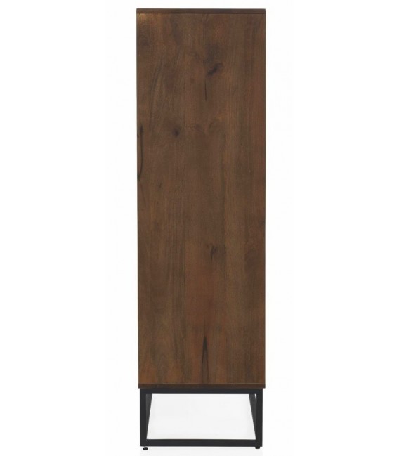 ARMARIO  MADERA MAGO NOGAL METAL NEGRO ESTILO INDUSTRIAL