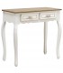 CONSOLA 2 CAJONES ROMANTICA MADERA NATURAL Y BLANCO