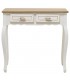 CONSOLA 2 CAJONES ROMANTICA MADERA NATURAL Y BLANCO