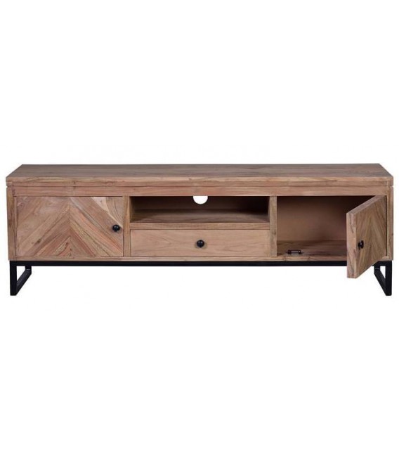 MUEBLE TV MADERA DE ACACIA Y METAL MDMHOGAR