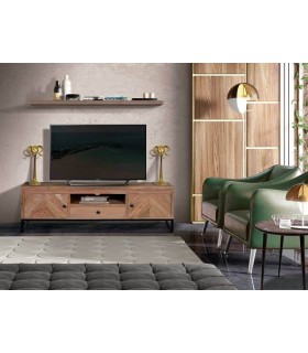 MUEBLE TV MADERA DE ACACIA Y METAL MDMHOGAR