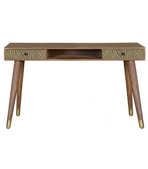 ESCRITORIO MADERA DE MANGO Y BRONCE MDMHOGAR MDMHOGAR