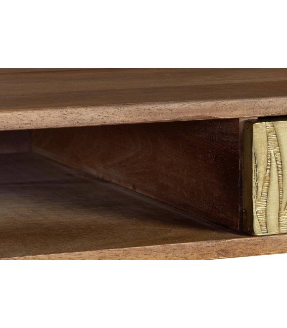 ESCRITORIO MADERA DE MANGO Y BRONCE MDMHOGAR MDMHOGAR