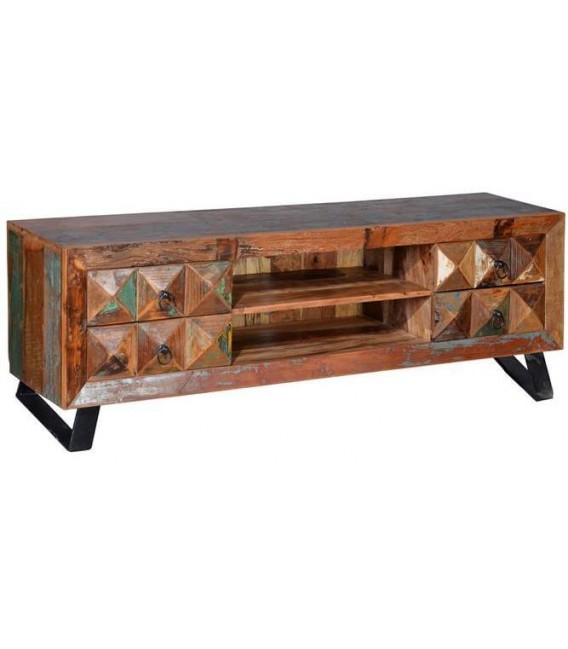 MUEBLE DE TV MADERA Y METAL MDMHOGAR