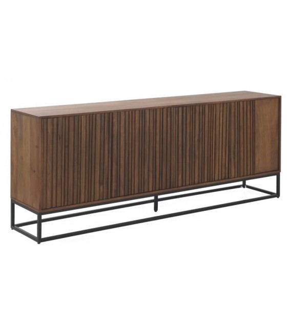 APARADOR GRANDE MADERA MANGO NOGAL METAL NEGRO MDMHOGAR