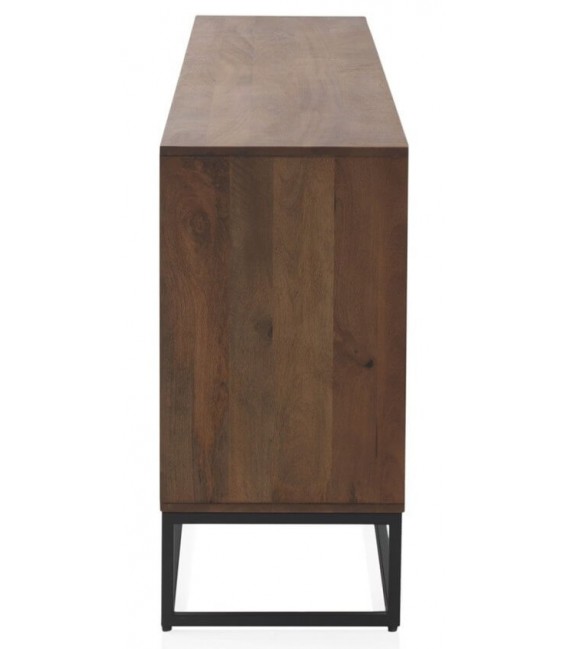 APARADOR GRANDE MADERA MANGO NOGAL METAL NEGRO MDMHOGAR