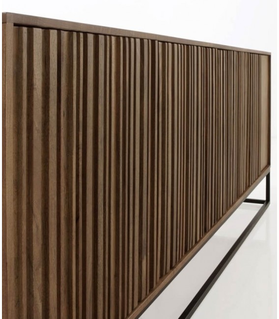 APARADOR GRANDE MADERA MANGO NOGAL METAL NEGRO MDMHOGAR