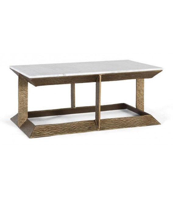 MESITA DE CENTRO ALUMINIO Y MARMOL MDMHOGAR.