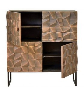 APARADOR MADERA DE MANGO Y LAMINA DE COBRE MDMHOGAR