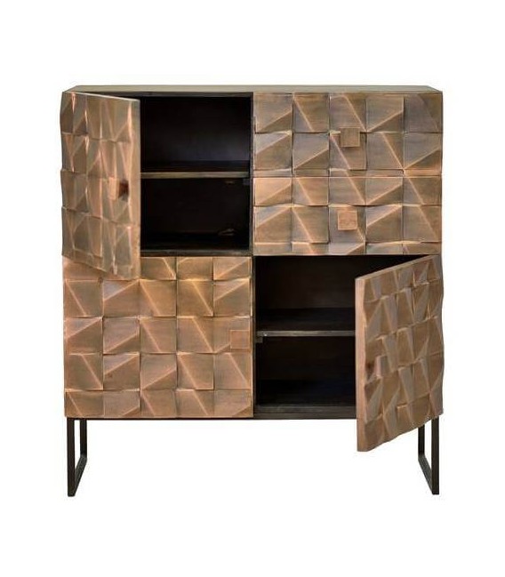 APARADOR MADERA DE MANGO Y LAMINA DE COBRE MDMHOGAR