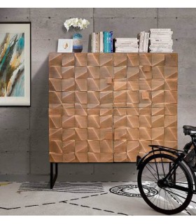 APARADOR MADERA DE MANGO Y LAMINA DE COBRE MDMHOGAR