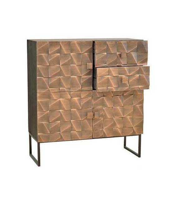 APARADOR MADERA DE MANGO Y LAMINA DE COBRE MDMHOGAR