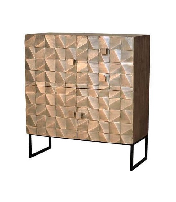 APARADOR MADERA DE MANGO Y LAMINA DE COBRE MDMHOGAR