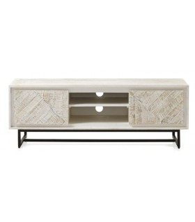 MUEBLE DE TV  MADERA MACIZA DE MANGO Y METAL MDMHOGAR