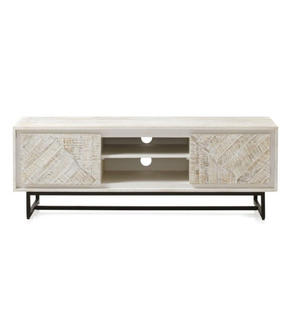 MUEBLE DE TV  MADERA MACIZA DE MANGO Y METAL MDMHOGAR