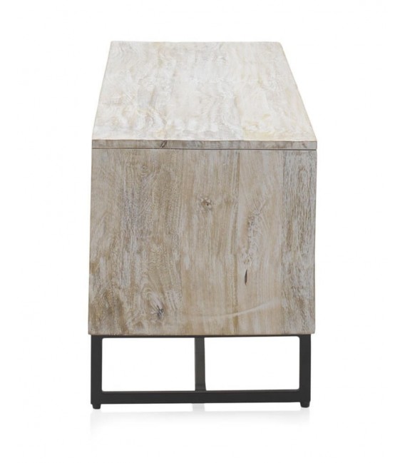 MUEBLE DE TV  MADERA MACIZA DE MANGO Y METAL MDMHOGAR