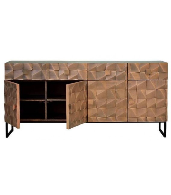 APARADOR MADERA DE MANGO Y LAMINA DE COBRE MDMHOGAR