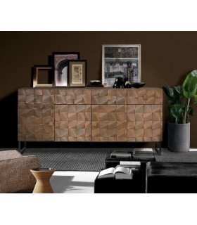 APARADOR MADERA DE MANGO Y LAMINA DE COBRE MDMHOGAR