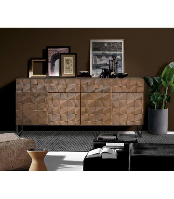 APARADOR MADERA DE MANGO Y LAMINA DE COBRE MDMHOGAR