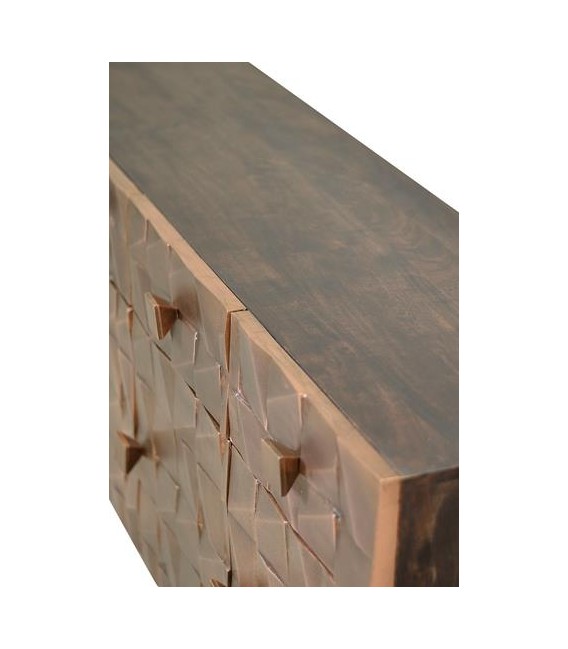 APARADOR MADERA DE MANGO Y LAMINA DE COBRE MDMHOGAR