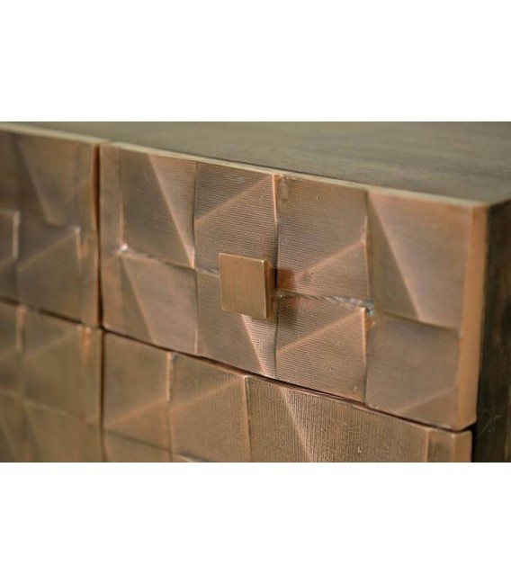 APARADOR MADERA DE MANGO Y LAMINA DE COBRE MDMHOGAR