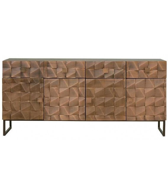 APARADOR MADERA DE MANGO Y LAMINA DE COBRE MDMHOGAR