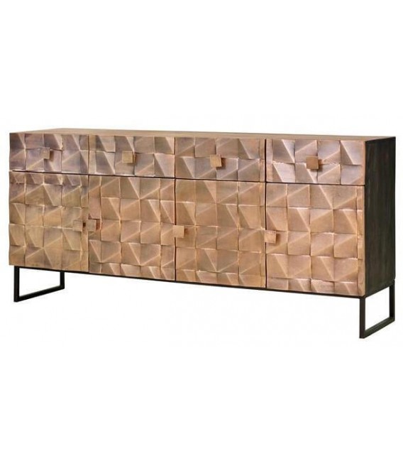 APARADOR MADERA DE MANGO Y LAMINA DE COBRE MDMHOGAR