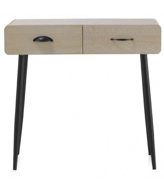 CONSOLA MADERA DE PAULONIA MDF Y METAL MDMHOGAR