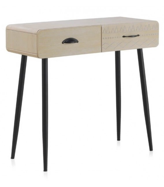 CONSOLA MADERA DE PAULONIA MDF Y METAL MDMHOGAR