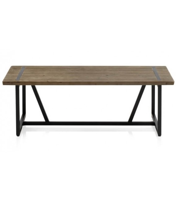 MESA DE CENTRO MADERA DE ABETO Y METAL MDMHOGAR