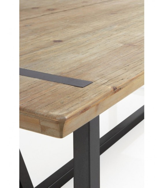 MESA DE CENTRO MADERA DE ABETO Y METAL MDMHOGAR