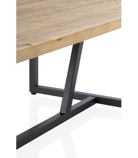 MESA DE CENTRO MADERA DE ABETO Y METAL MDMHOGAR