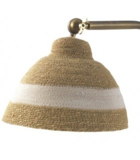 LAMPARA FLEXO METAL DORADO FIBRA NATURAL TRENZADA