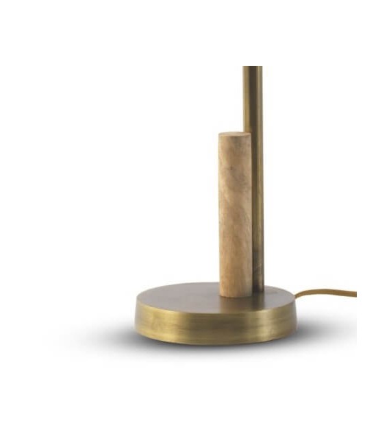 LAMPARA FLEXO METAL DORADO FIBRA NATURAL TRENZADA