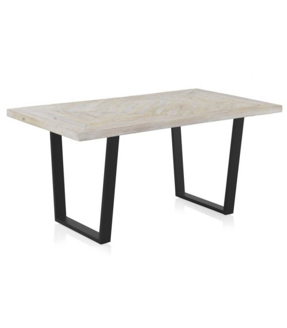 MESA DE COMEDOR MADERA MACIZA DE MANGO Y METAL