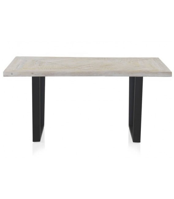 MESA DE COMEDOR MADERA MACIZA DE MANGO Y METAL